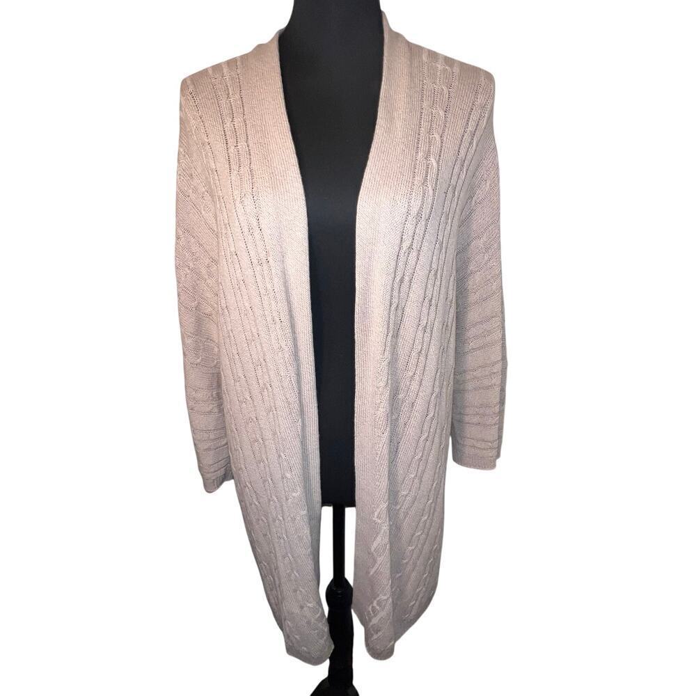 J.Jill size Large oversized, Lagenlook Granolagirl open cable knit open cardigan